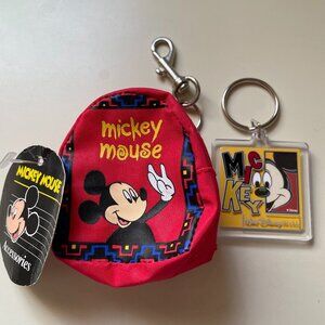 WALT DISNEY WORLD MINI MICKEY MOUSE COIN PURSE ACCESSORY AND KEY CHAIN
